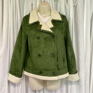 Talbots petite small forest green cropped pea coat. Size PS. Great condition